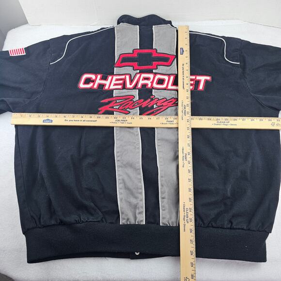 Vintage JH Design Chevrolet Racing Cotton Twill Jacket Black/Gray/Red Size 3XL - Picture 7 of 10